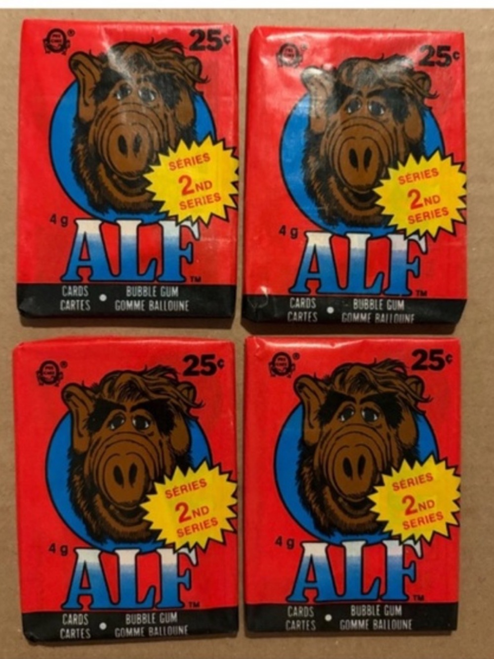 🇨🇦NOW $15🍀 ALF 1987 O-Pee-Chee OPC Sealed Trading Card Wax Pack 4 PACKS